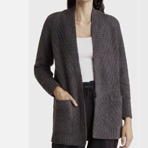 Barefoot Dreams CozyChic Directional Ribbed Cardigan Sweater 3X Carbon Gray